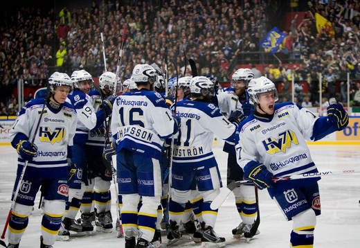 Segerjubel i HV71. Jubel, glädje