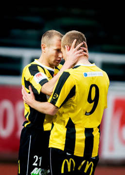 Jonas Henriksson och Daniel Larsson, Häcken, jubel
