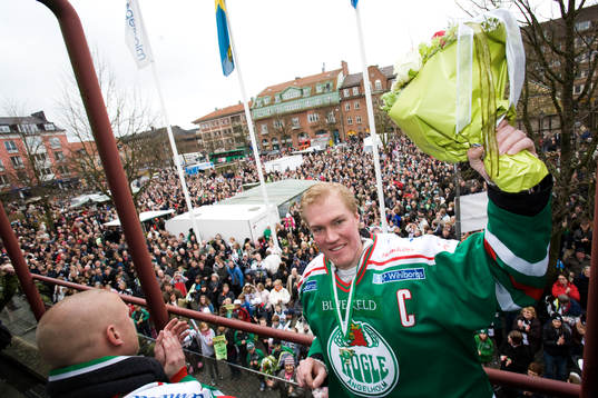 Ishockey, Rögle är klara för elitserien, firas av