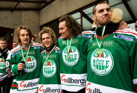Ishockey, Rögle är klara för elitserien, firas av