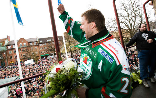 Ishockey, Rögle är klara för elitserien, firas av