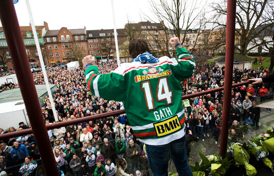 Ishockey, Rögle är klara för elitserien, firas av