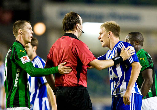 Fredrik Lundgren, Jonas Eriksson, domare och Pontus