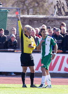 Peter Fröjdefeldt, domare, rött kort, utvisning och