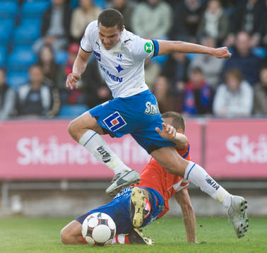 Marcin Burkhardt gick inte att stoppa, här försöker Erik