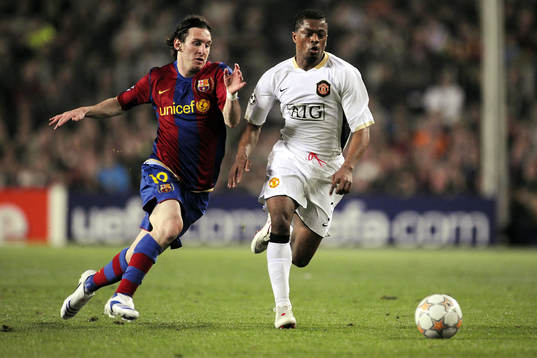 Lionel Messi och Patrice Evra
