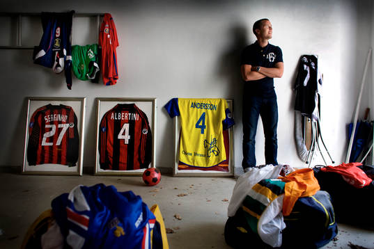 Daniel Andersson, Malmö FF, har en samling i sitt garage