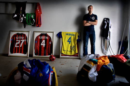 Daniel Andersson, Malmö FF, har en samling i sitt garage