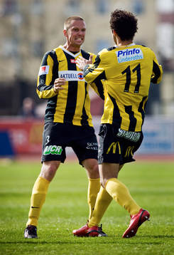 Mattias Östberg och Vinicius Silva Lopes, Häcken, jubel,