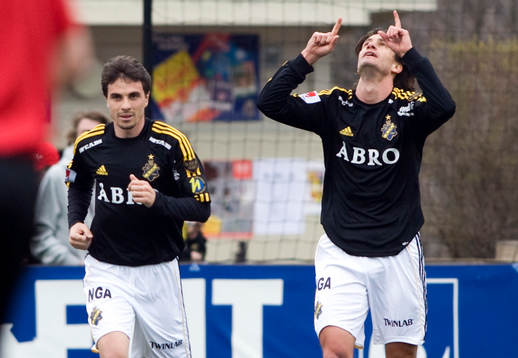 Daniel Mendes och Iván Óbolo, AIK, jubel