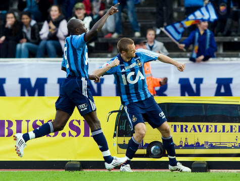 Jones Kusi Asare, och Mattias Jonson, Djurgården, jubel