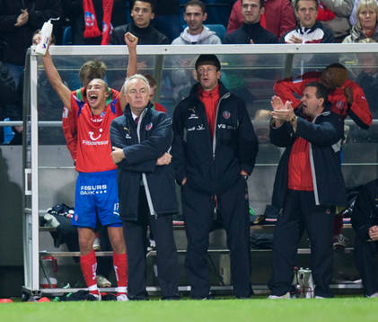 Fotboll, allsvenskan, Helsingborg, Henrik Larsson, jubel,