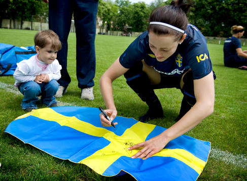 Fotboll, Dam, landslag, Sverige, träning, EM-kval. Therese
