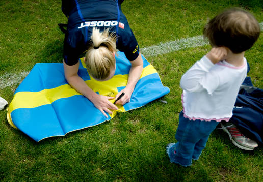 Fotboll, Dam, landslag, Sverige, träning, EM-kval. Frida