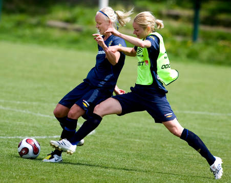Fotboll, Dam, landslag, Sverige, träning, EM-kval.