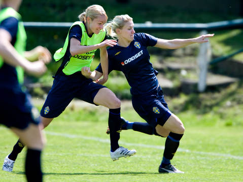 Fotboll, Dam, landslag, Sverige, träning, EM-kval. Maria