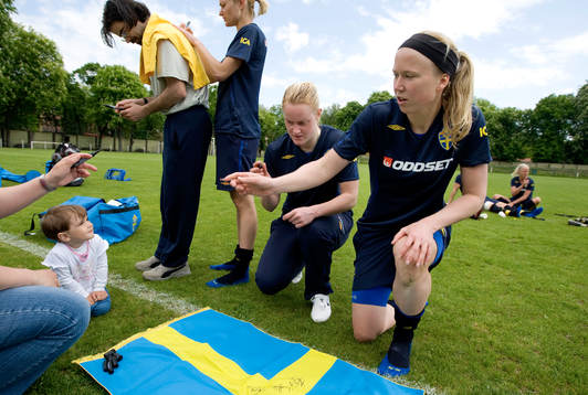 Fotboll, Dam, landslag, Sverige, träning, EM-kval. Frida
