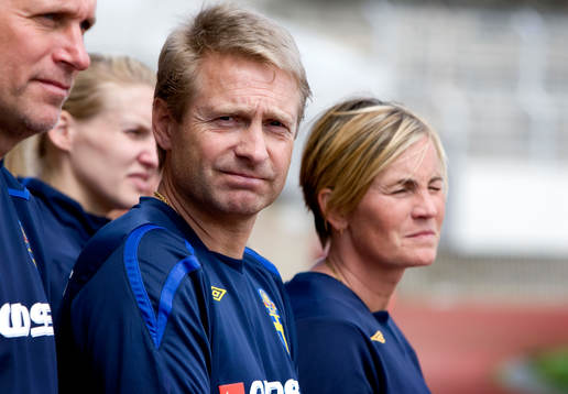 Thomas Dennerby, förbundskapten Sverige och Lilie Persson,