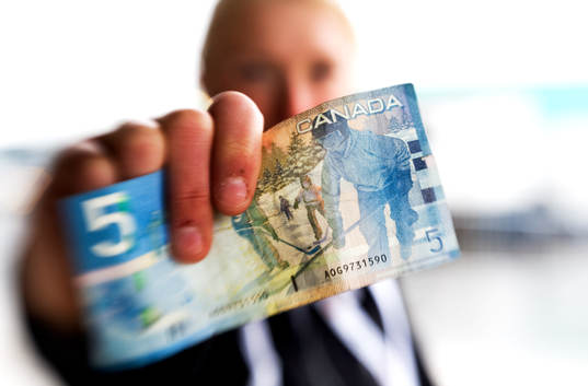 5dollar Kanadensisk dollar sedel, pengar