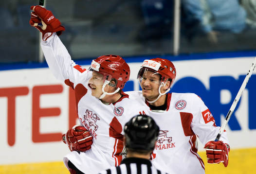 Morten Green och Daniel Nielsen, jubel