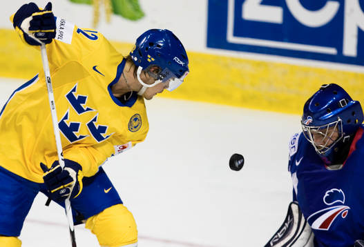 Karl Fabricius och Eddy Ferhi, målvakt