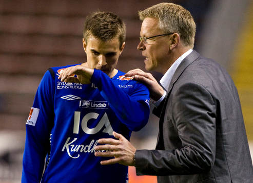 Martin Fribrock, och Jan Jan Andersson, tränare, Halmstad