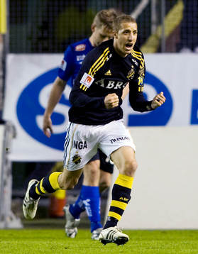 Kenny Pavey, AIK räddade segern och 1-0. Jubel