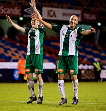 Emil Johansson, och Klebèr Saarenpää, Hammarby, jubel