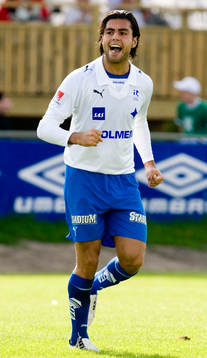 Imad Khalili, Norrköping, gör 2-0. Jubel