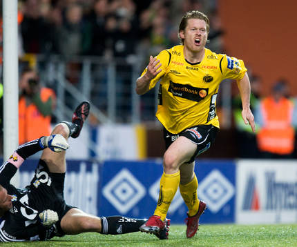 1-0, Fredrik Berglund har överlistat Kim Christensen. Jubel
