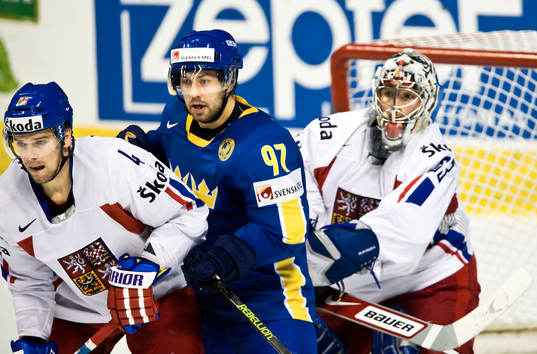 Zbynek Michalek, Per Ledin och Milan Hnilicka, målvakt