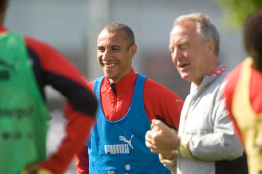 Henrik Larsson och tränaren Bo Bosse Nilsson