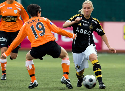 Marlene Sjöberg, Kopparbergs/Göteborg och Louise Fors, AIK