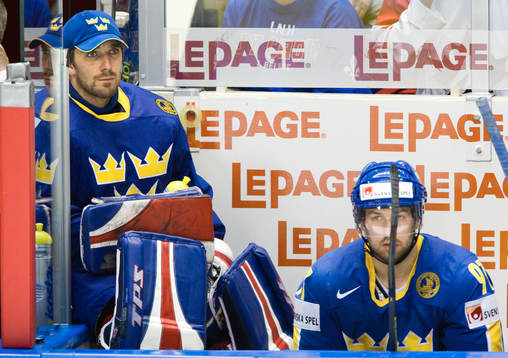 Henrik Lundqvist, målvakt och Per Ledin