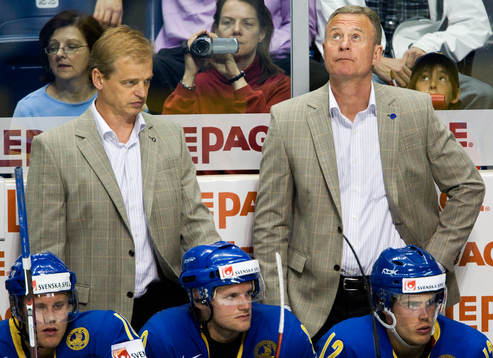 Bengt-Åke Gustafsson, tränare, Sverige och Jan Karlsson,