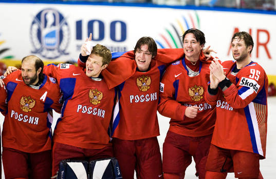 Maxim Sushinskiy, Ilya Kovalchuk och Alexei Morozov.