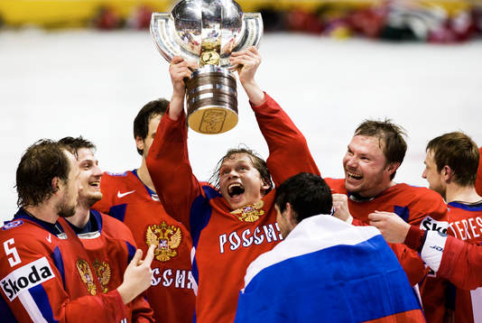 VM guld till  Ryssland, Dmitri Kalinin, jubel. VM-guld,