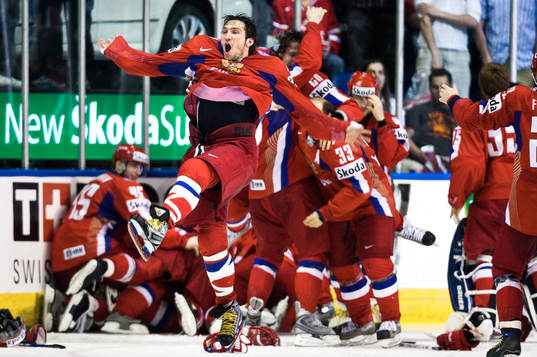 VM guld till  Ryssland. Alexander Ovechkin, jubel. VM-guld,