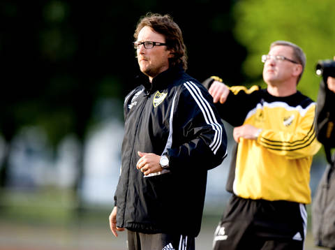 Per Folkesson och Patrik Lennartsson, tränare, IFK