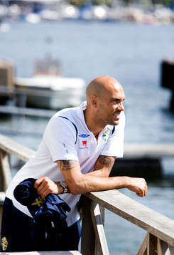 Fotboll, Sverige A, åker båt, Daniel Majstorovic