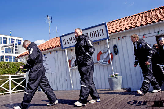 Fotboll, Sverige A, åker båt, Roland Andersson, Lars