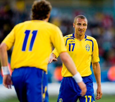 Henrik Larsson, Sverige. Johan Elmander, Sverige