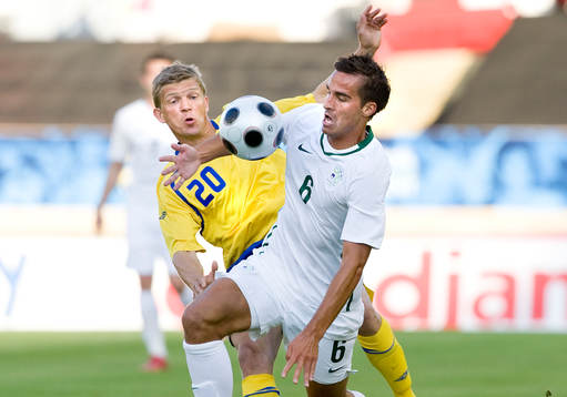 Marcus Allbäck, Sverige, och Mitja Mörec, Slovenien