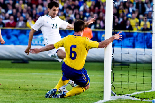 Tobias Linderoth, Sverige, gör 1-0