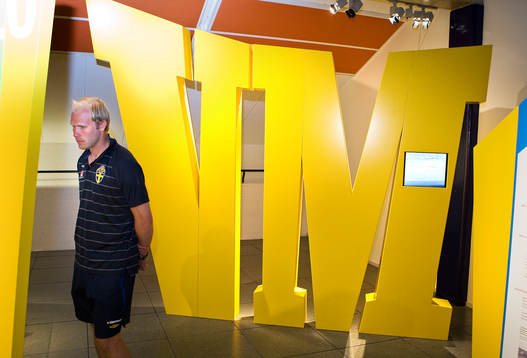 Mikael Dorsin på Idrottsmuseet VM-58