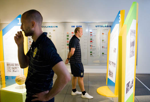 Johan Wiland och Mikael Dorsin på Idrottsmuseet VM-58