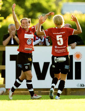1-0 av Erla Arnardóttir. Jubel