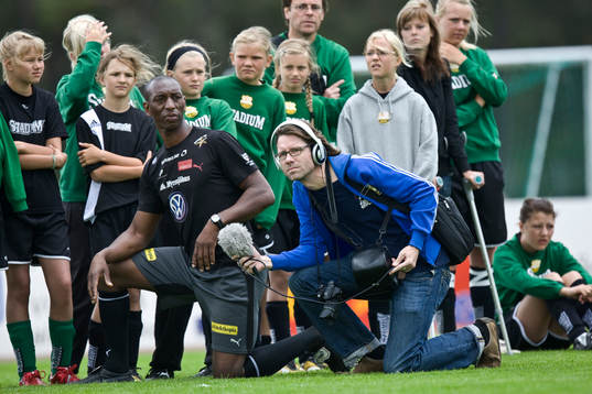 Steve Galloway, assisterande tränare, och reporter,