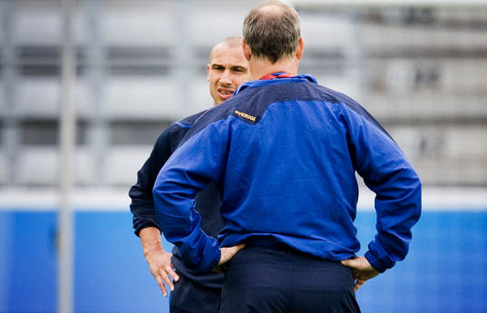 Henrik Larsson och Lars Lagerbäck, Förbundskapten