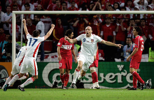 Jan Koller, Tjeckien, jubel